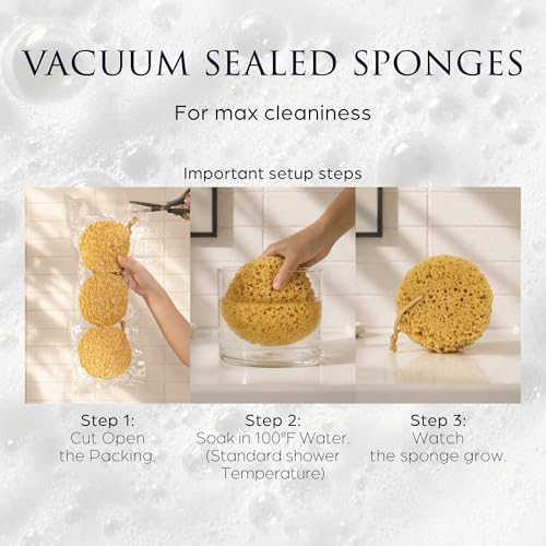 Spongentle Loofah Sponge - Golden Yellow 3 Pack for Gentle Exfoliation