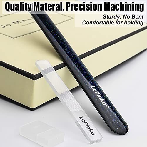 LePinko Professional Nail File and Nano Glass Nail Buffer Set