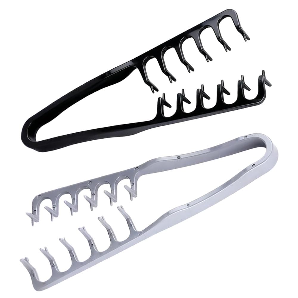 Texture Comb Set - Wide & Fine-Tooth Volumizing Hair Styling Tool | Anti-Frizz Brush for All Hair Types (Black & Gray)
