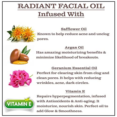 Radiant Facial Oil with Argan & Geranium - Anti-Aging Hydration