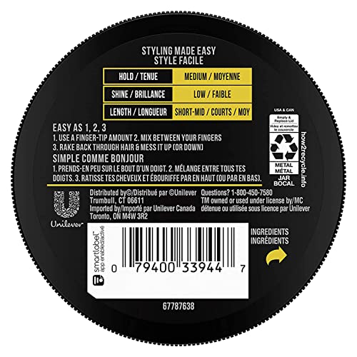 AXE Urban Messy Look Flexible Hair Paste for Men, Medium Hold, 2.64 oz (2 Pack)