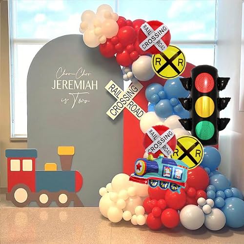 Train Balloon Decoration Set - 6PC Railway Party Supplies