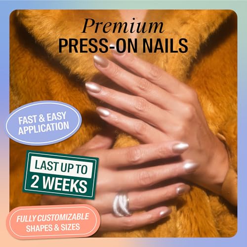 Chillhouse Raise a Glass Press-On Nails Kit - Oval Tips, 30 Count