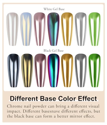 BISHENGYF 24-Color Chrome Nail Powder Set for Mirror Metallic Manicure