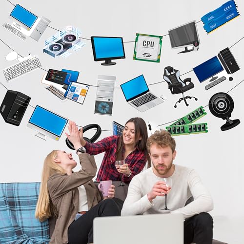 3-Piece Computer-Themed Birthday Banner Set for Parties