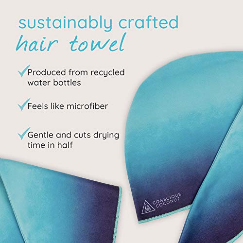 Conscious Coconut Sustainable Quick Dry Hair Towel Wrap for Frizz-Free Hair