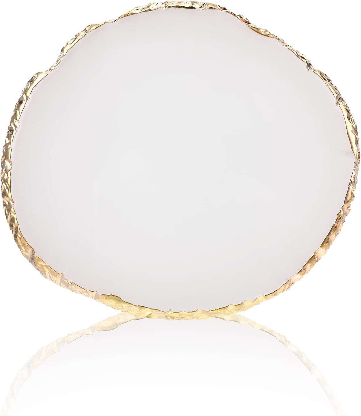 Resin Art Palette - Gold Edge Makeup Mixing Tray for Nail Art & Gel Design | DIY White