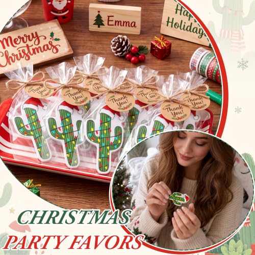 50 Pcs Christmas Cactus Nail Files Bulk Gift for Women, Holiday Manicure Tools