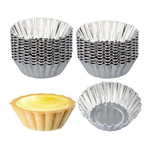 20-Pack Mini Egg Tart & Muffin Pans - Reusable Metal Baking Molds