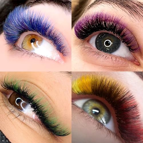 ABONNIE 10D 0.07-C Colored Lash Extensions - 400 pcs Premade Fans 16mm