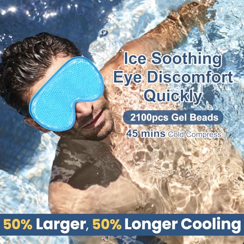 BeeVines XL Gel Eye Mask 2-Pack - Reversible Cold & Warm Compress for Puffy Eyes