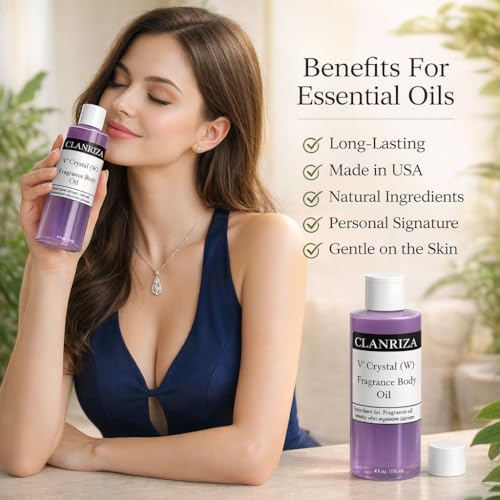 V' Crystal Natural Fragrance Body Oil for Women - 1 Fl Oz