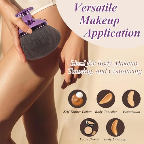 GloréBrochas 90MM Kabuki Self Tanner Brush - Purple Body Makeup Applicator