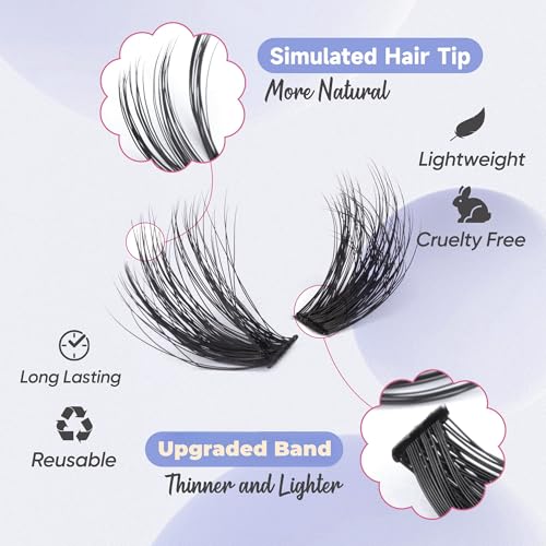 TOOCHUNAG DIY Lash Extension Kit - 280Pcs Fluffy 60D+80D Cluster Lashes