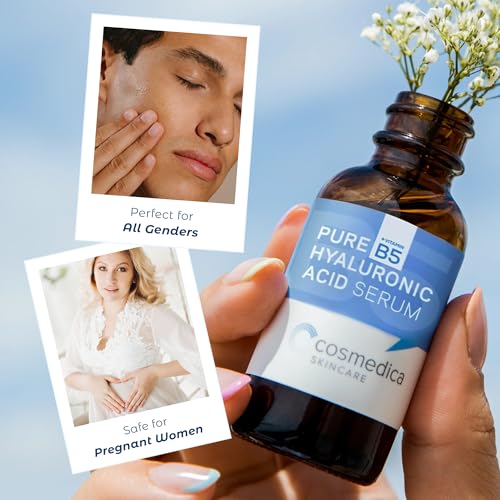 Cosmedica Hyaluronic Acid Serum with Vitamin B5 - 1oz Face Hydration & Anti-Aging Serum