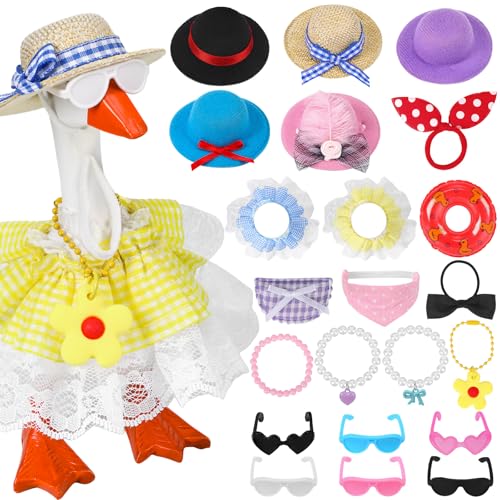 6-Piece Mini Desk Goose Outfit Set with Accessories for 7-Inch Geese
