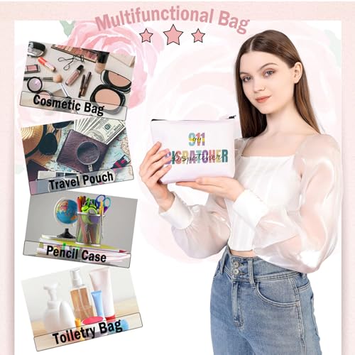 911 Dispatcher Makeup Bag - Waterproof Canvas Travel Cosmetic Pouch
