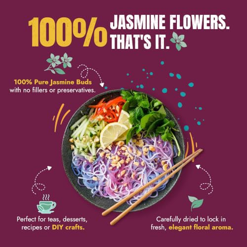 Premium Dried Jasmine Flowers for Tea and Baking - 1oz