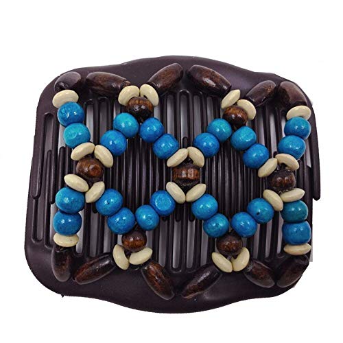 LOVEF 4 Pack Beads Hair Combs for Women & Girls Elastic Hair Clips Stylish Hair Accessory