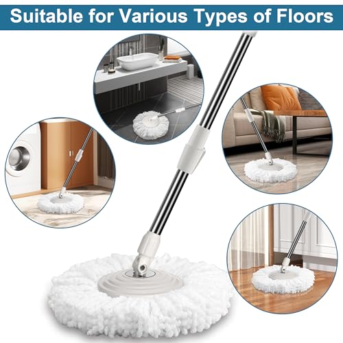 3-Pack RinseWise Microfiber Mop Head Refills for Easy Cleaning