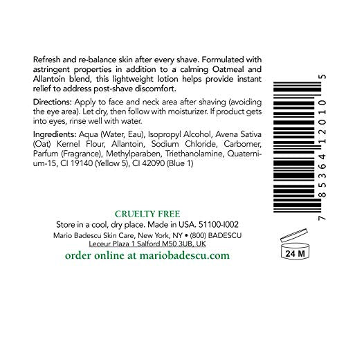 Mario Badescu Protein After Shave Lotion 2 Fl Oz | Lightweight Skin Moisturizer for Razor Burn & Ingrown Hairs