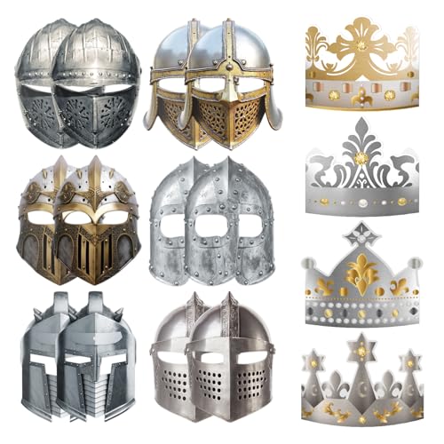 20-Piece Medieval Knight Party Decoration Set with Helmets & Crowns