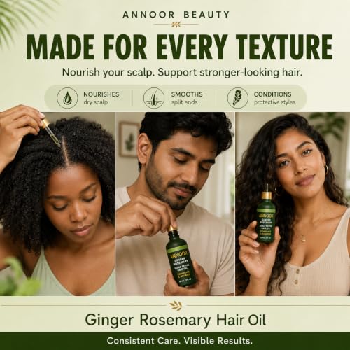 Annoor Ginger Rosemary Hair Oil - Nourishing Hair Growth & Scalp Care 2oz