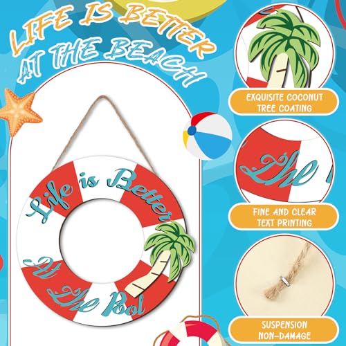 Life Is Better at The Pool Wooden Sign | Rustic Summer Decor