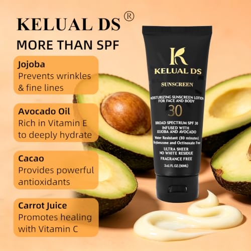 KELUAL DS Sunscreen SPF 30 for Women of Color - No White Residue