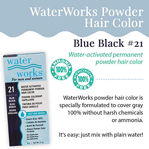 Blue Black Permanent Hair Color Powder - Water Works, 3 Pack