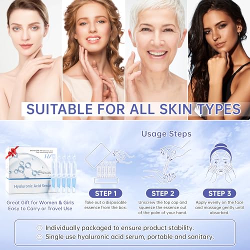 Mopayzer HA-1 5% Hyaluronic Acid Serum Vials - Ultra-Hydrating Face Treatment, 30 Single-Use Ampoules