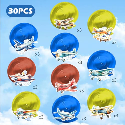 Airplane Birthday Party Decorations - 30 Watercolor Hanging Swirls