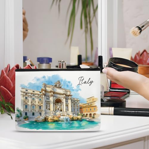 Italy Cosmetic Bag Set - 4pcs Watercolor Makeup Pouches