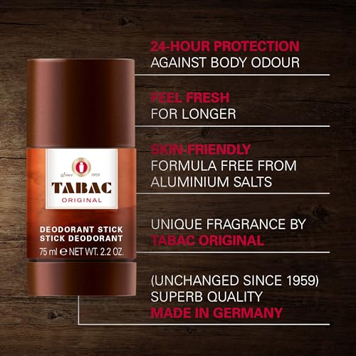 Tabac Original Deodorant Stick for Men - Long Lasting 2.2 Oz