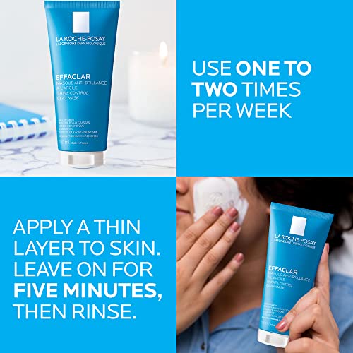 La Roche-Posay Effaclar Clay Face Mask for Oily Skin - 3.4oz Purifying & Mattifying