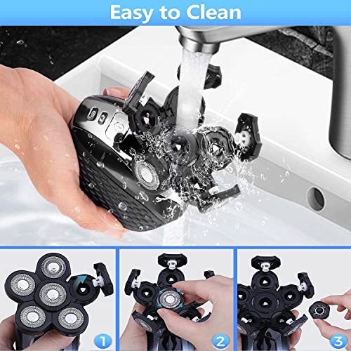 UPTARD Black6 Head Shaver Replacement Blades - 7D Rotary Blades
