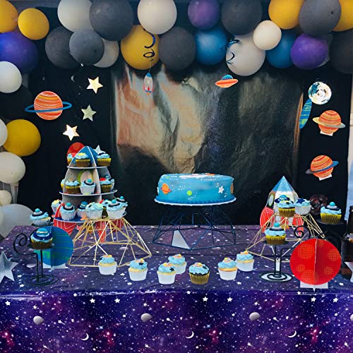 Galaxy Starry Night Table Covers - 4 Pack Plastic Tablecloths