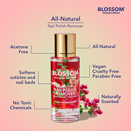 Blossom Spring Scented Non-Acetone Nail Polish Remover with Real Flowers - 2oz