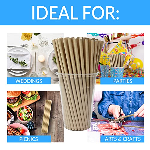 Reli. 400 Pack Kraft Brown Paper Straws - Biodegradable & Disposable