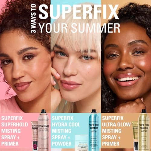 Revolution Superfix Glow Fixing Mist - Shimmer Makeup Setting Spray 5.07oz