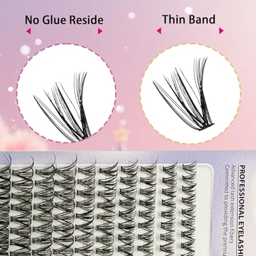 Yilatao Wispy C Curl False Eyelash Clusters for DIY Extensions - Black-1