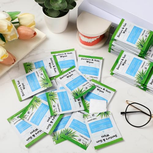 Timgle Denture Cleaning Wipes - 100 Count Adhesive & Stain Remover
