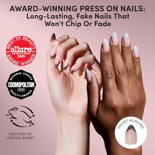 Glamnetic Polka In Positano Press On Nails - Short Almond 30 Pc Kit