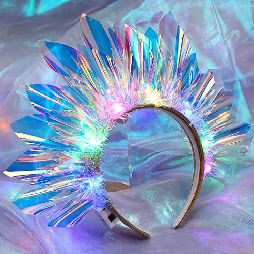 EARENT Light Up LED Headband - Neon Glow Hair Accessory for Festivals