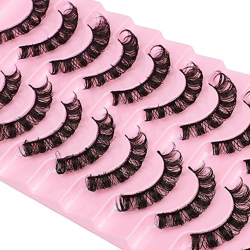 XUKAILAI Russian Strip Eyelashes - 10 Pairs Fluffy 3D Faux Mink Lashes