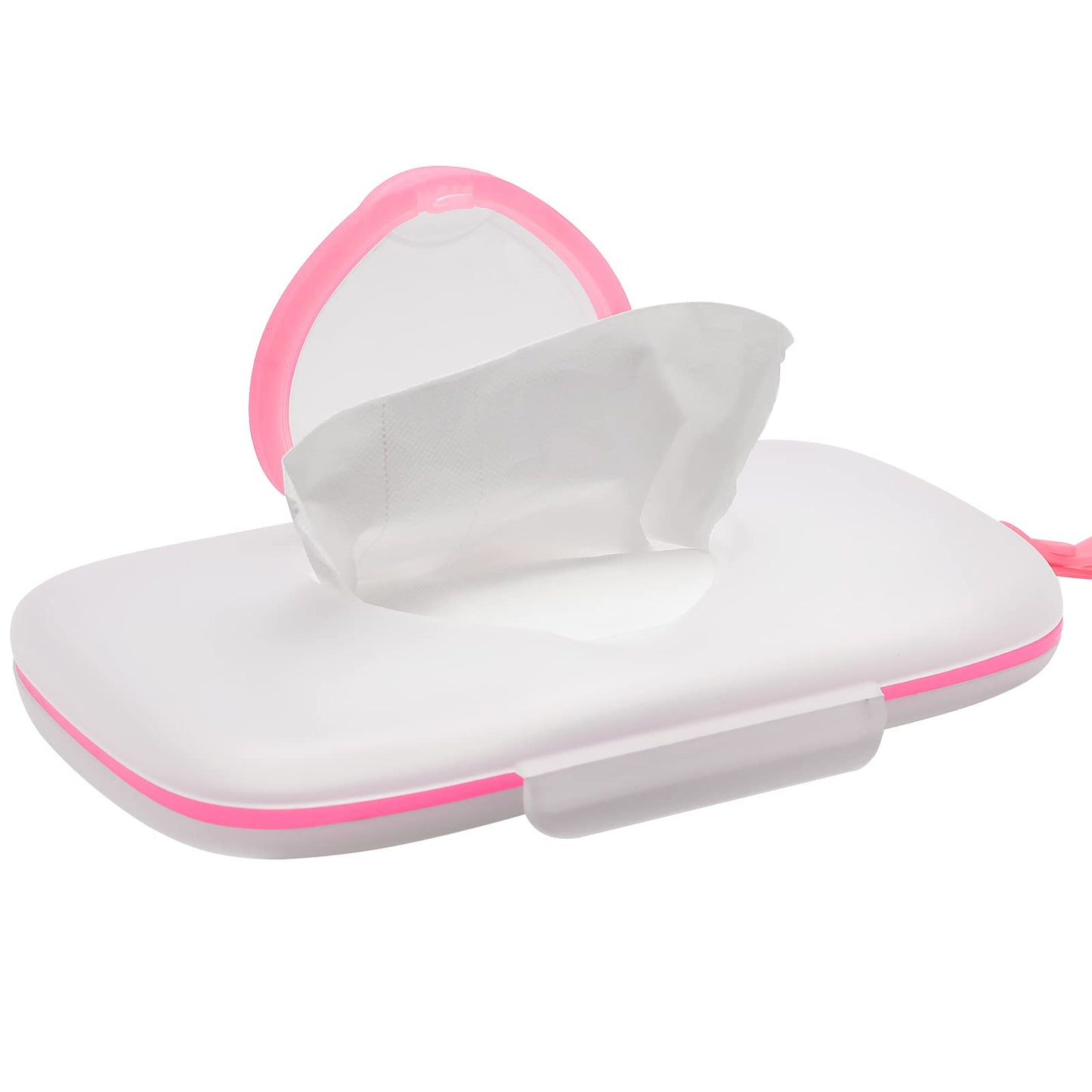 Healeved Baby Wipes Dispenser: On- The- Go Wipes Dispenser Travel Wipes Case Baby Wipe Holder Outdoor Stroller Wet Wipes Box Portable Refillable Wipes Container Pink