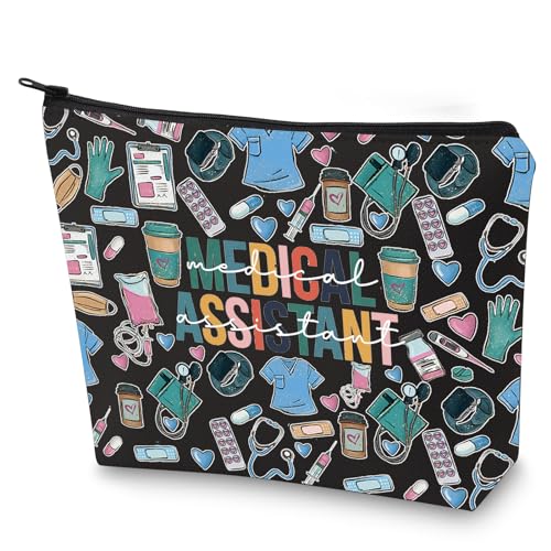 Medical Assistant Makeup Bag - Durable Waterproof Canvas Cosmetic Pouch