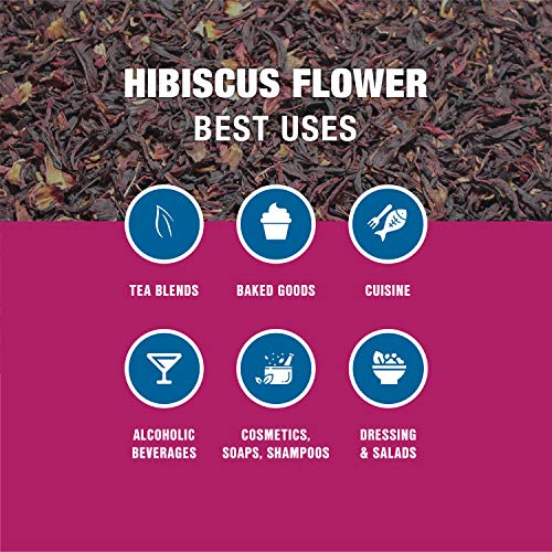 Tiesta Tea Dried Hibiscus Flowers - Premium Loose Leaf, 16 Oz