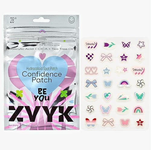 ZVYK Cute Acne Patches - 28 Unique Face Designs with Hydrocolloid & Salicylic Acid