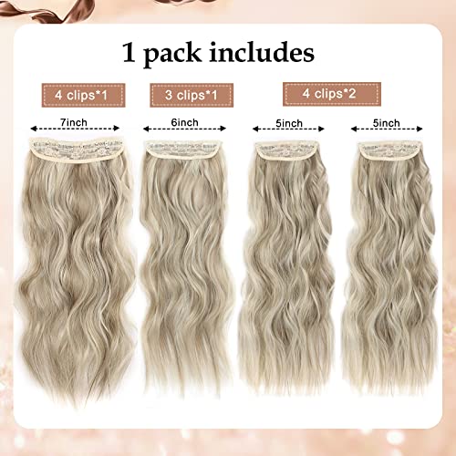 Perience 24-Inch Wavy Synthetic Clip-In Hair Extensions - Blonde Full Head